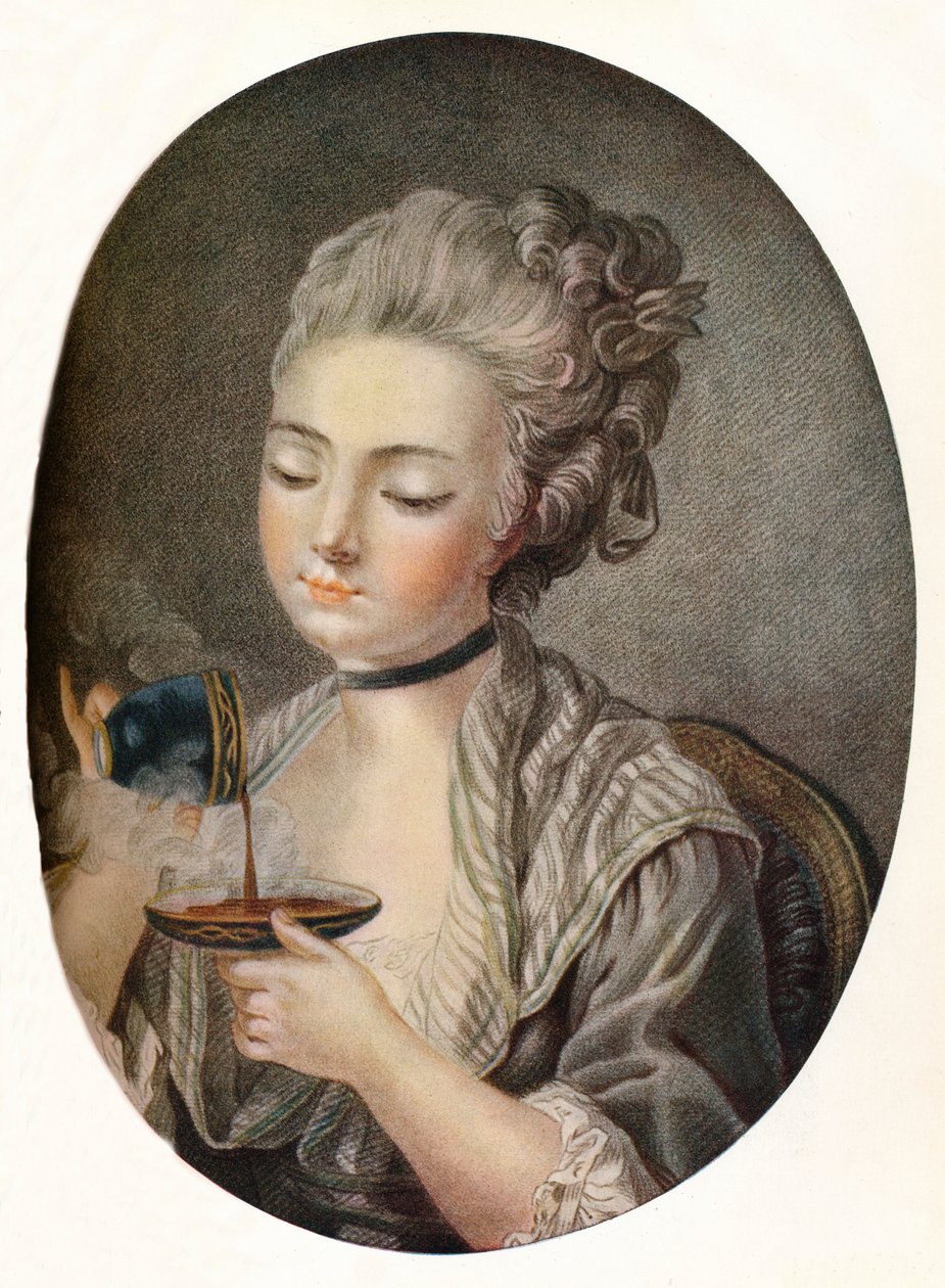 Meisje dat koffie drinkt, ca. 1774 door Louis Marin Bonnet