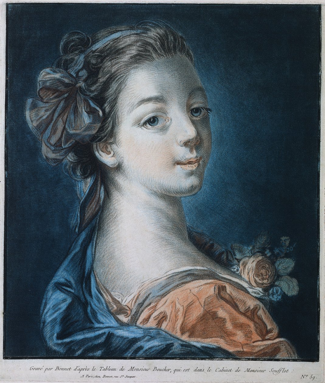 Hoofd van een Vrouw (Mme. Deshayes?) door Louis Marin Bonnet