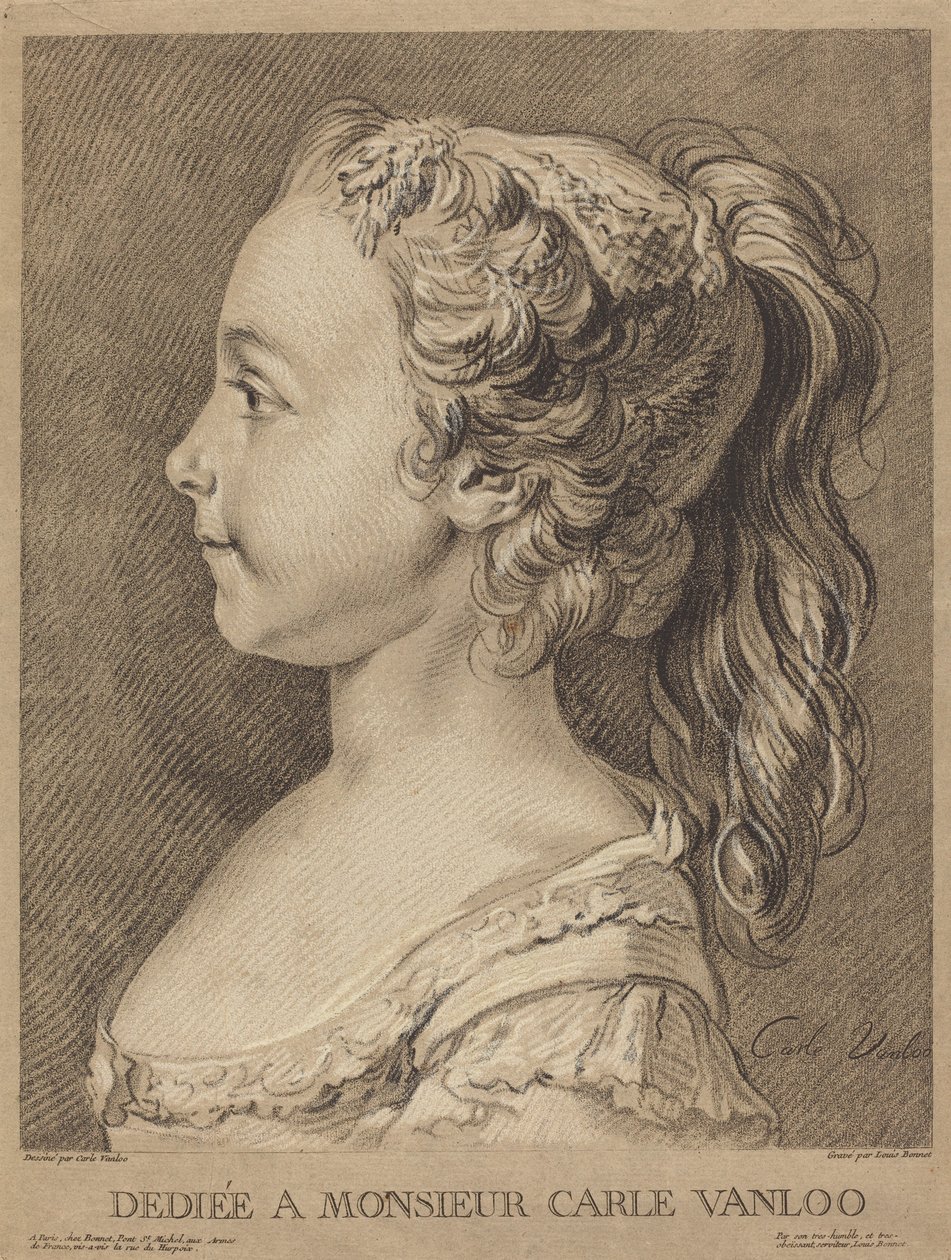 Marie-Rosalie Vanloo, ca. 1764 door Louis Marin Bonnet