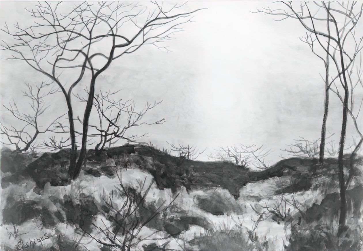 Blauw landschap door Louis Michel Eilshemius