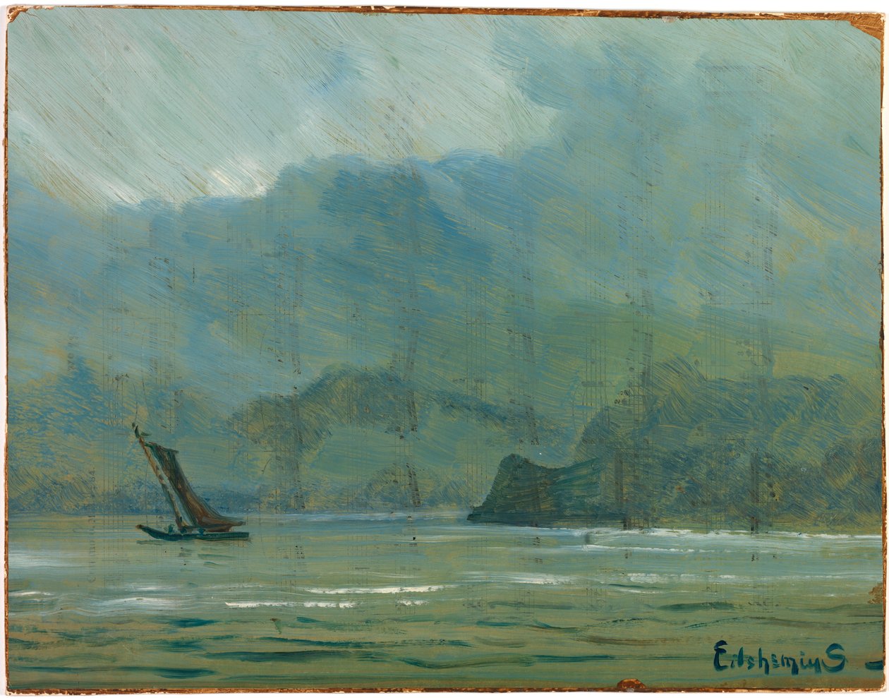 Lichtblauw landschap door Louis Michel Eilshemius