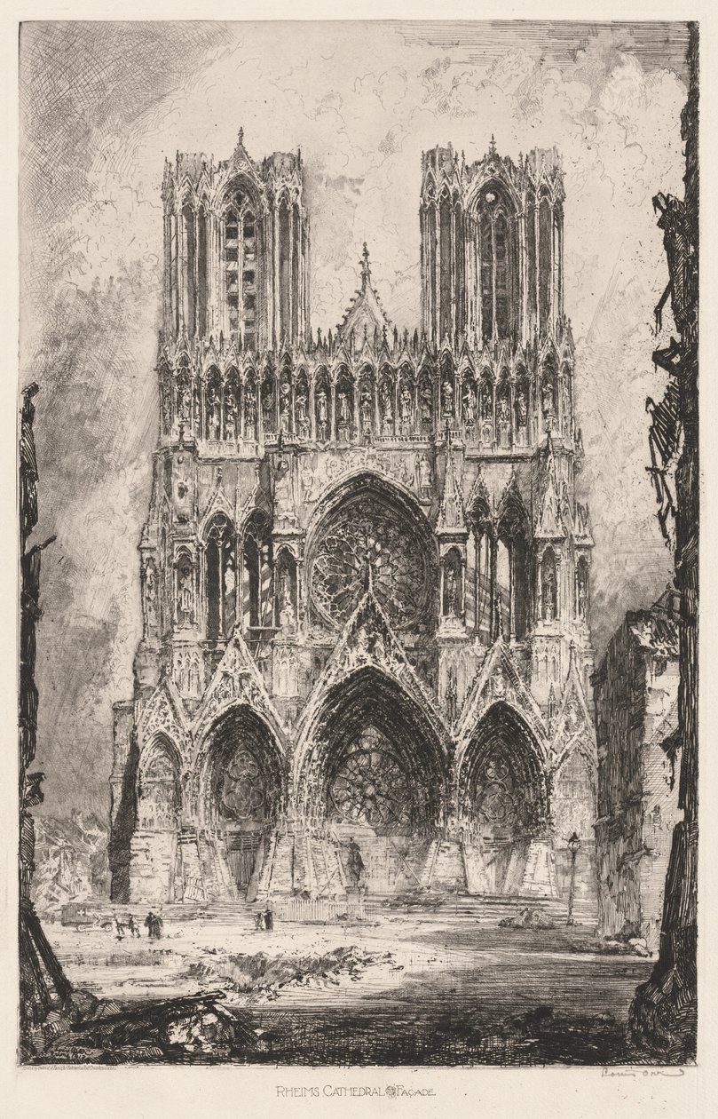 Kathedraal van Reims, Facade door Louis Orr