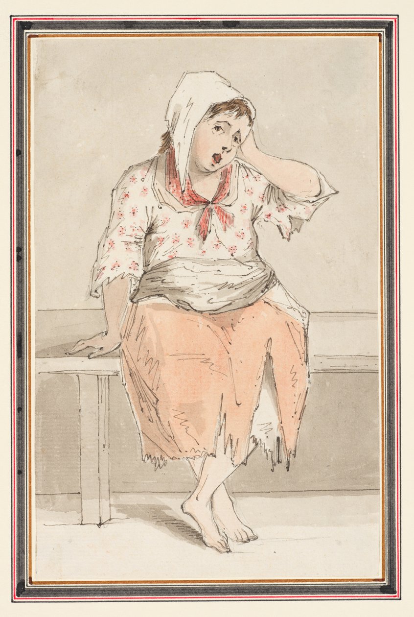 Studie van een zittende vrouw door Louis Philippe Boitard