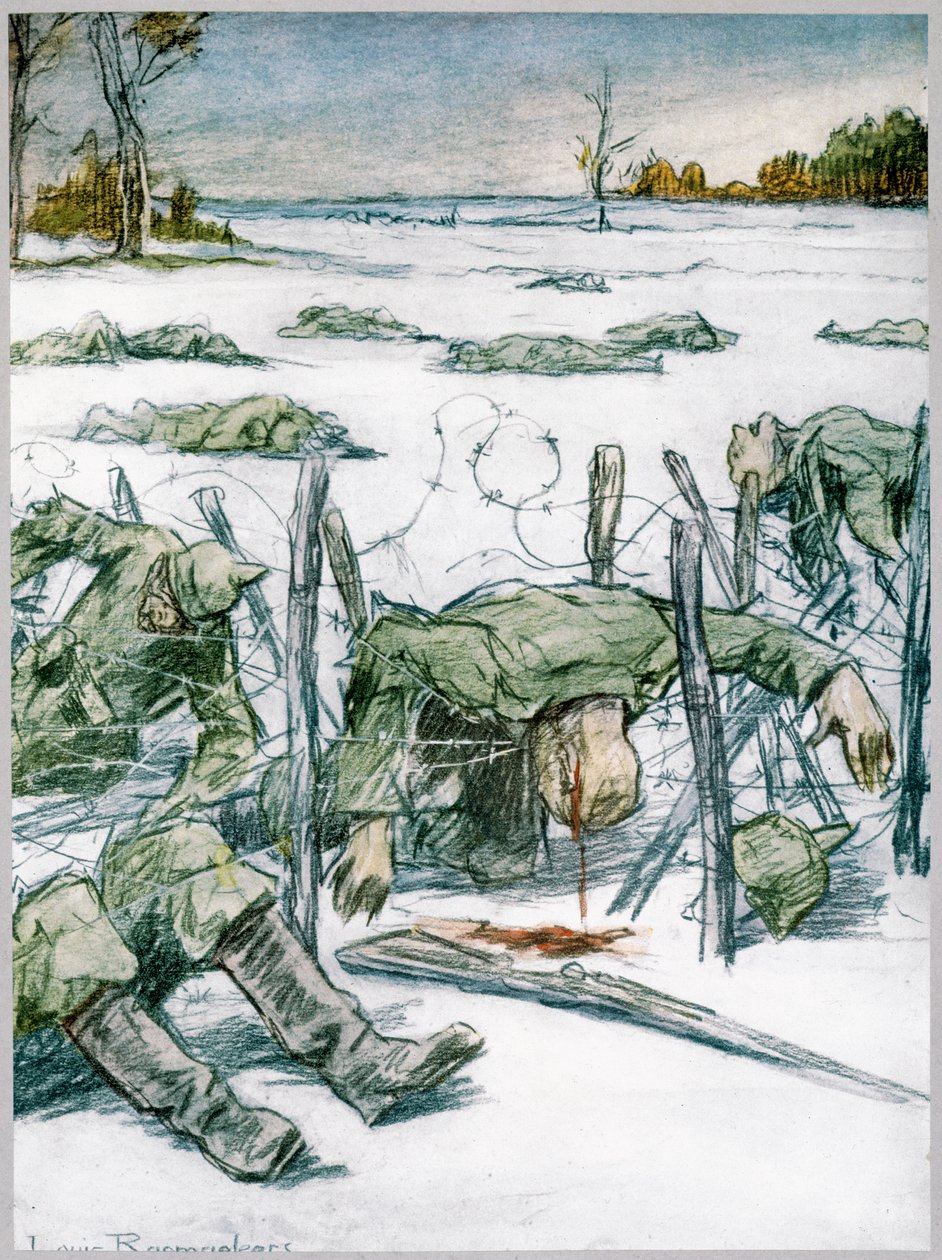 Prikkeldraad, 1916 door Louis Raemaekers