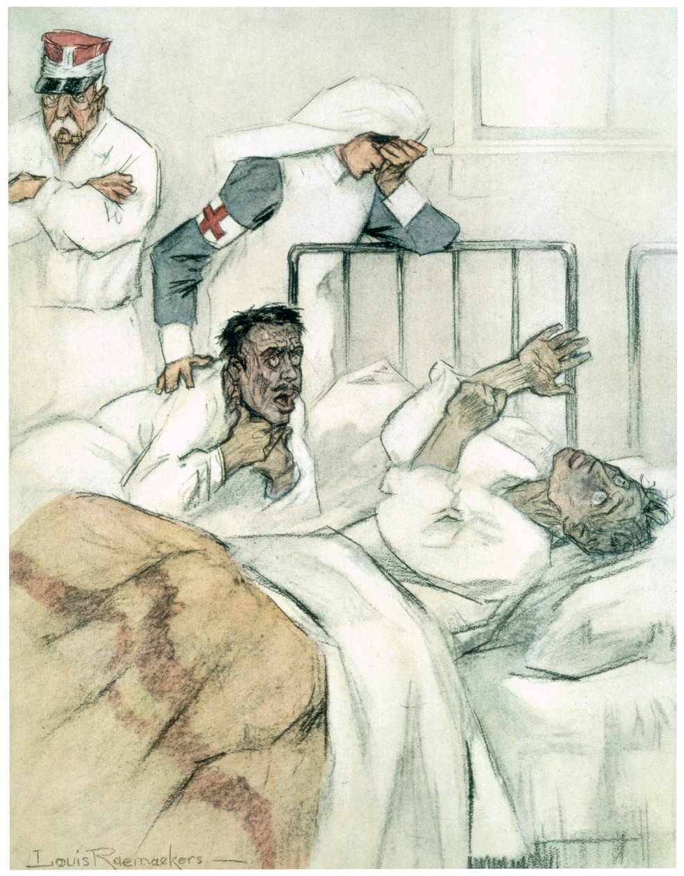 Langzame verstikking, 1916 door Louis Raemaekers