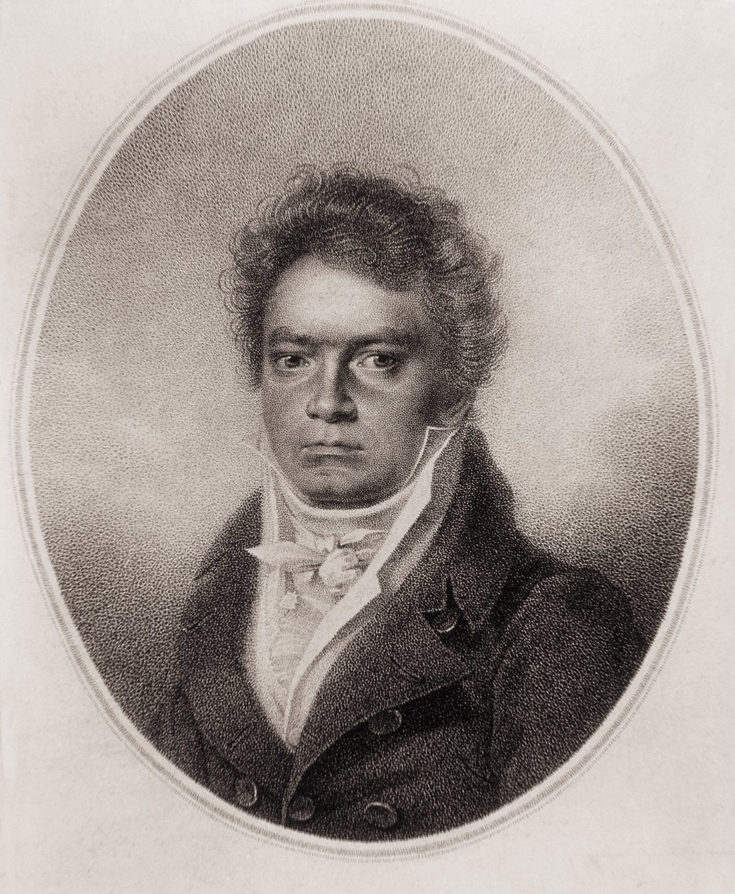Ludwig van Beethoven, Duitse componist (gravure) door Louis Rene Letronne