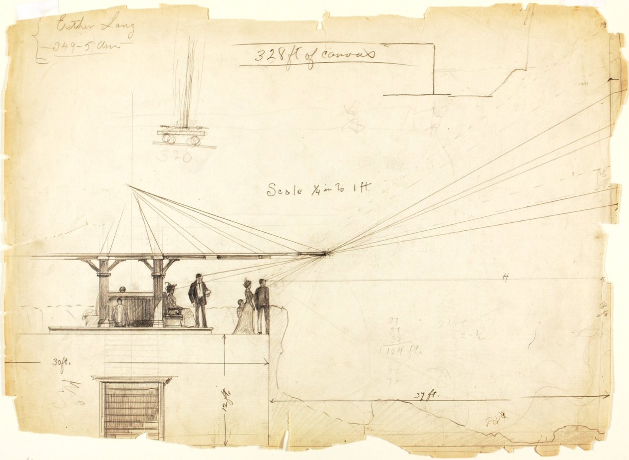 Zonder titel (perspectieftekening) door Louis Schaettle