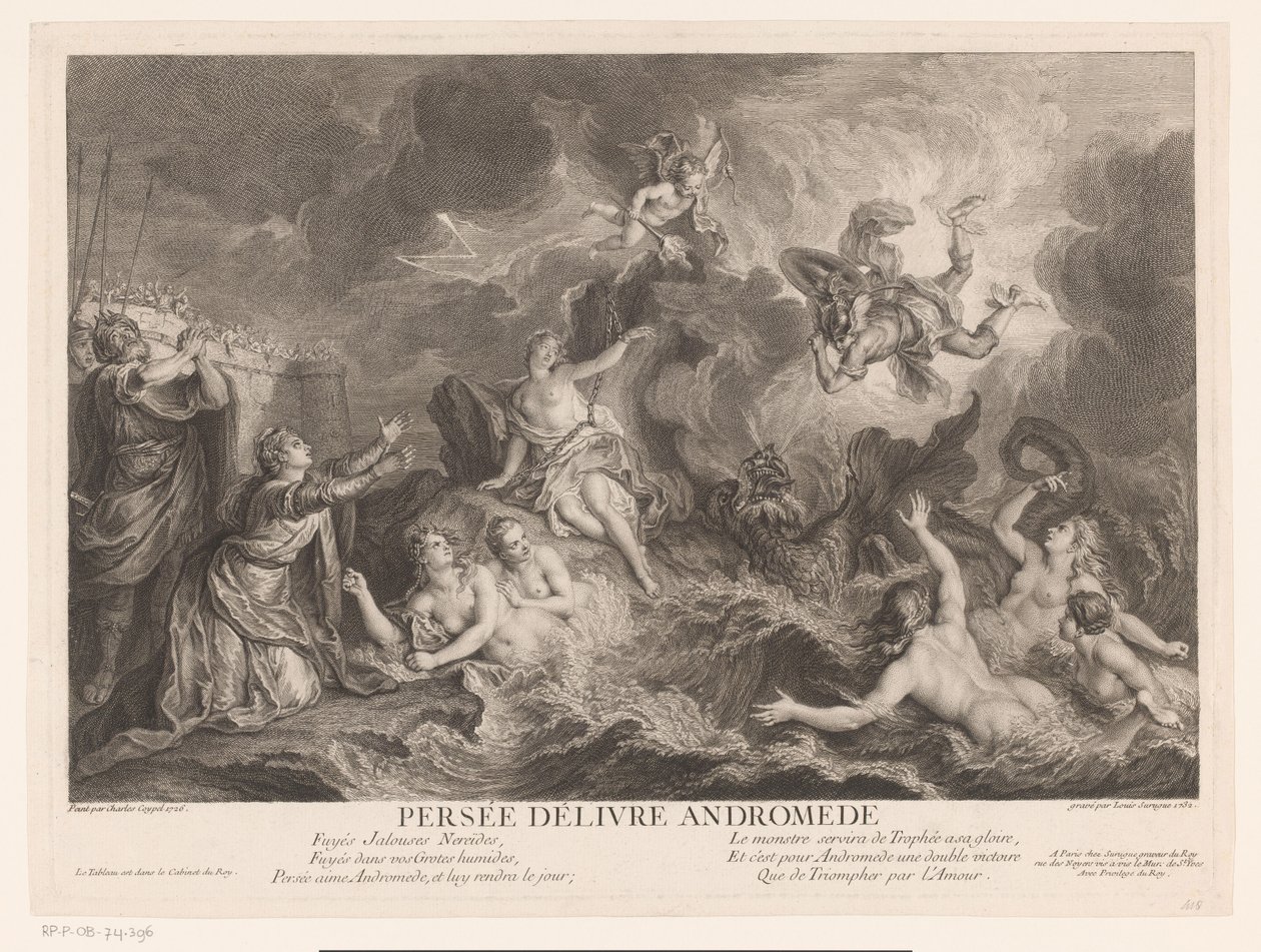 Perseus bevrijdt Andromeda door Louis Surugue
