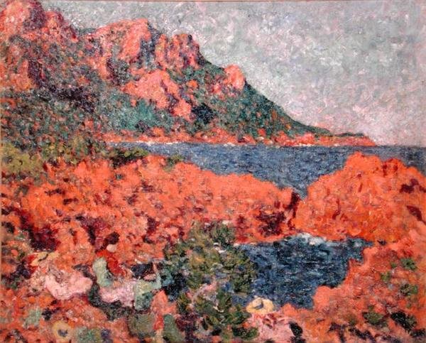 Rode Kliffen en Mensen door Louis Valtat