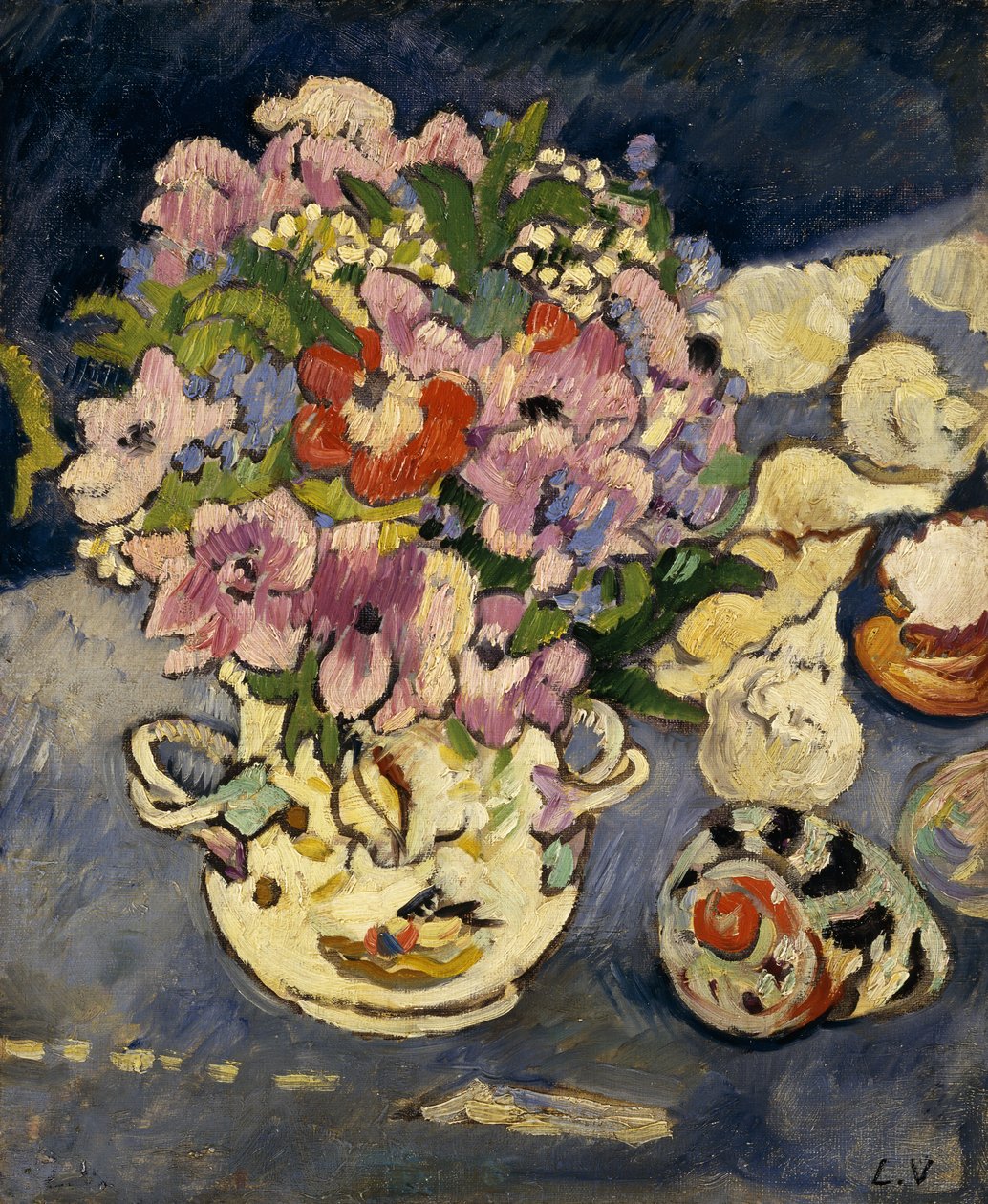 Vaas met bloemen door Louis Valtat