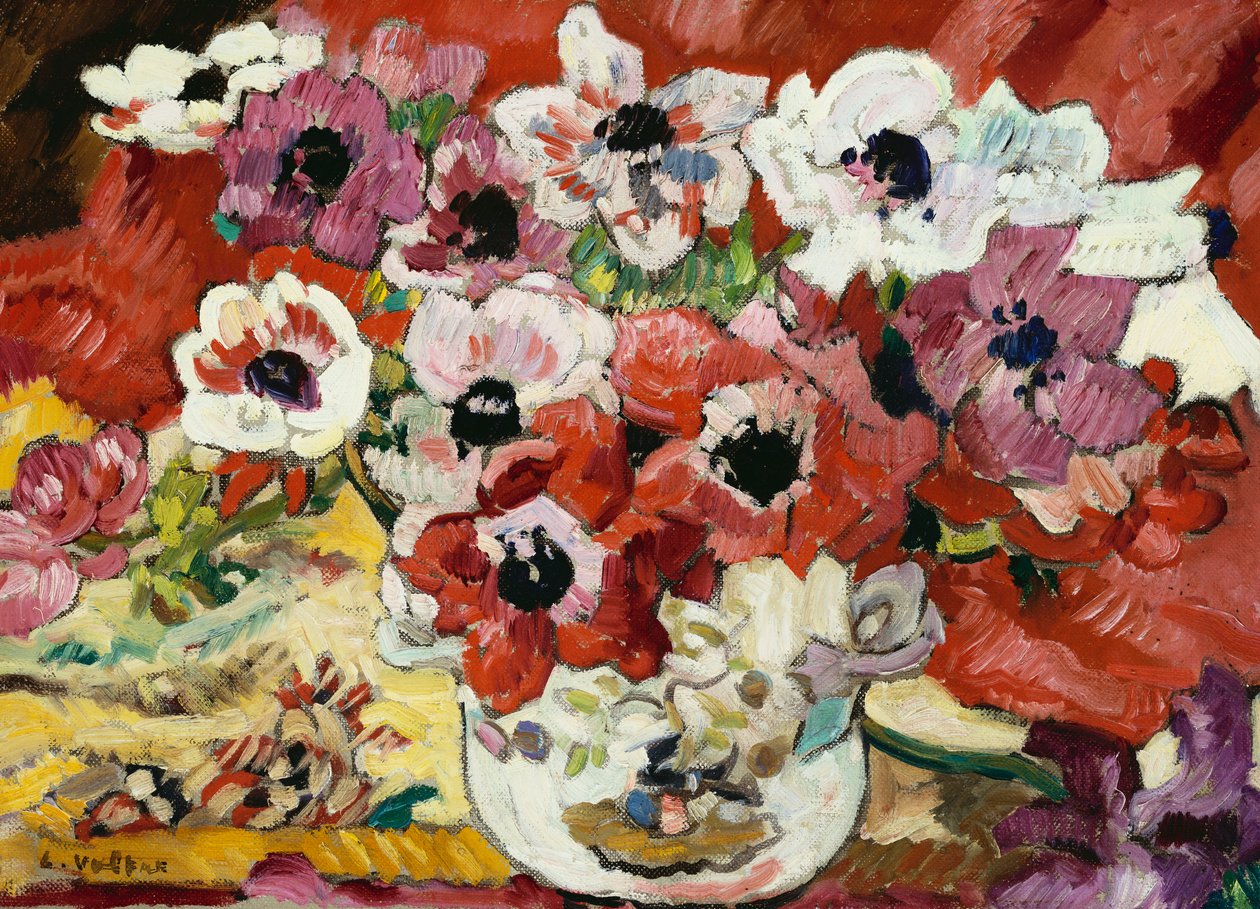 Vaas met anemonen door Louis Valtat