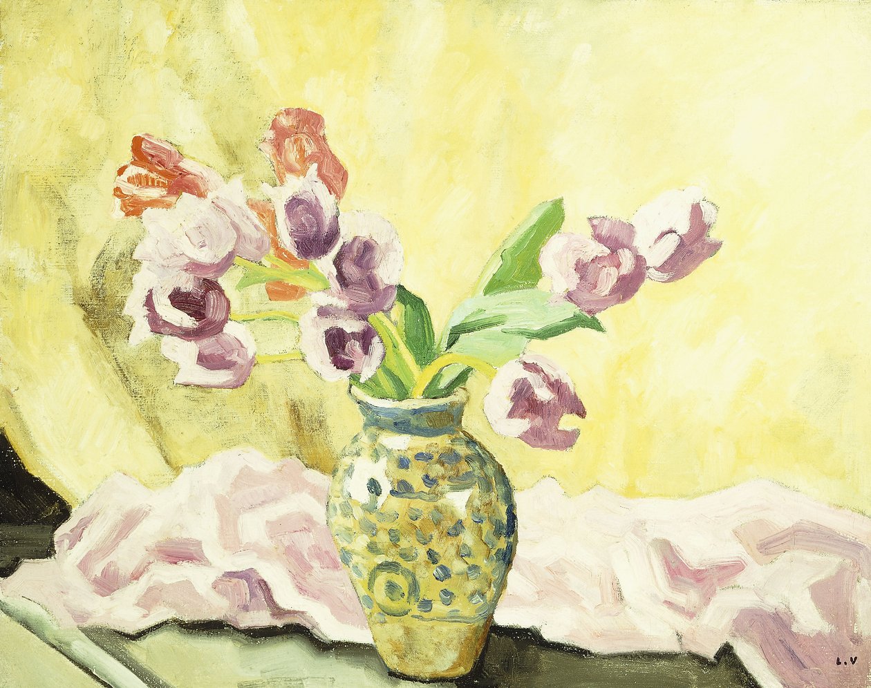 Vaas met Tulpen door Louis Valtat