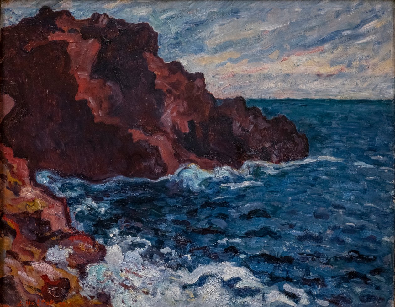 Violette rotsen (zeegolf) door Louis Valtat