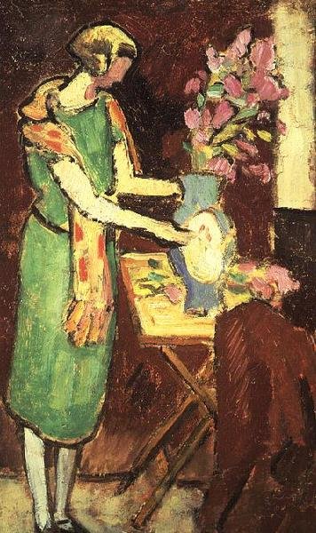 Vrouw in een interieur door Louis Valtat