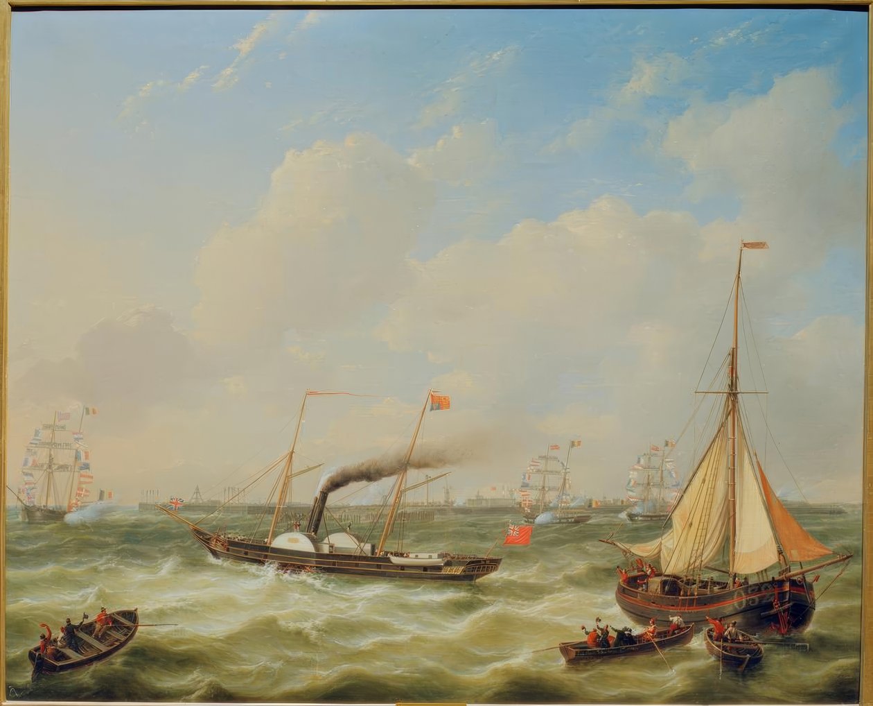 Koningin Victoria in Oostende 1843 door Louis Verboeckhoven