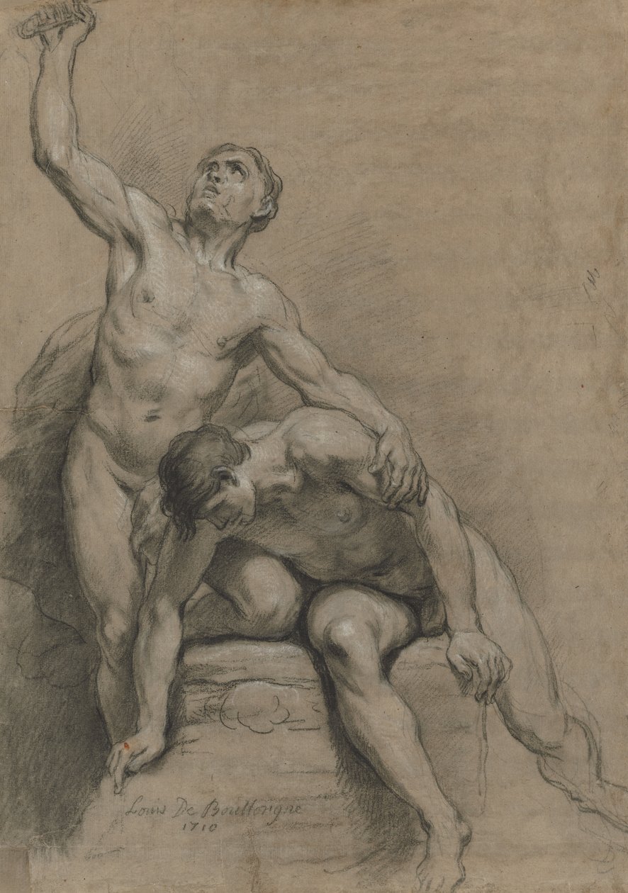 Twee mannelijke naakten, 1710 door Louis de Boullogne
