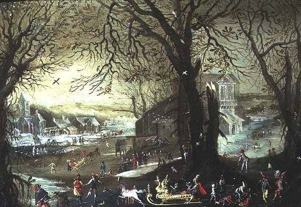 Een winters tafereel door Louis de Silvestre