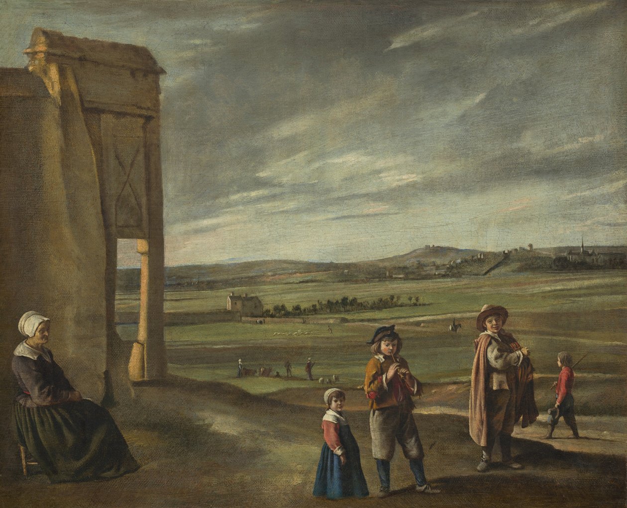 Landschap met Boeren, ca. 1640 door Louis le Nain
