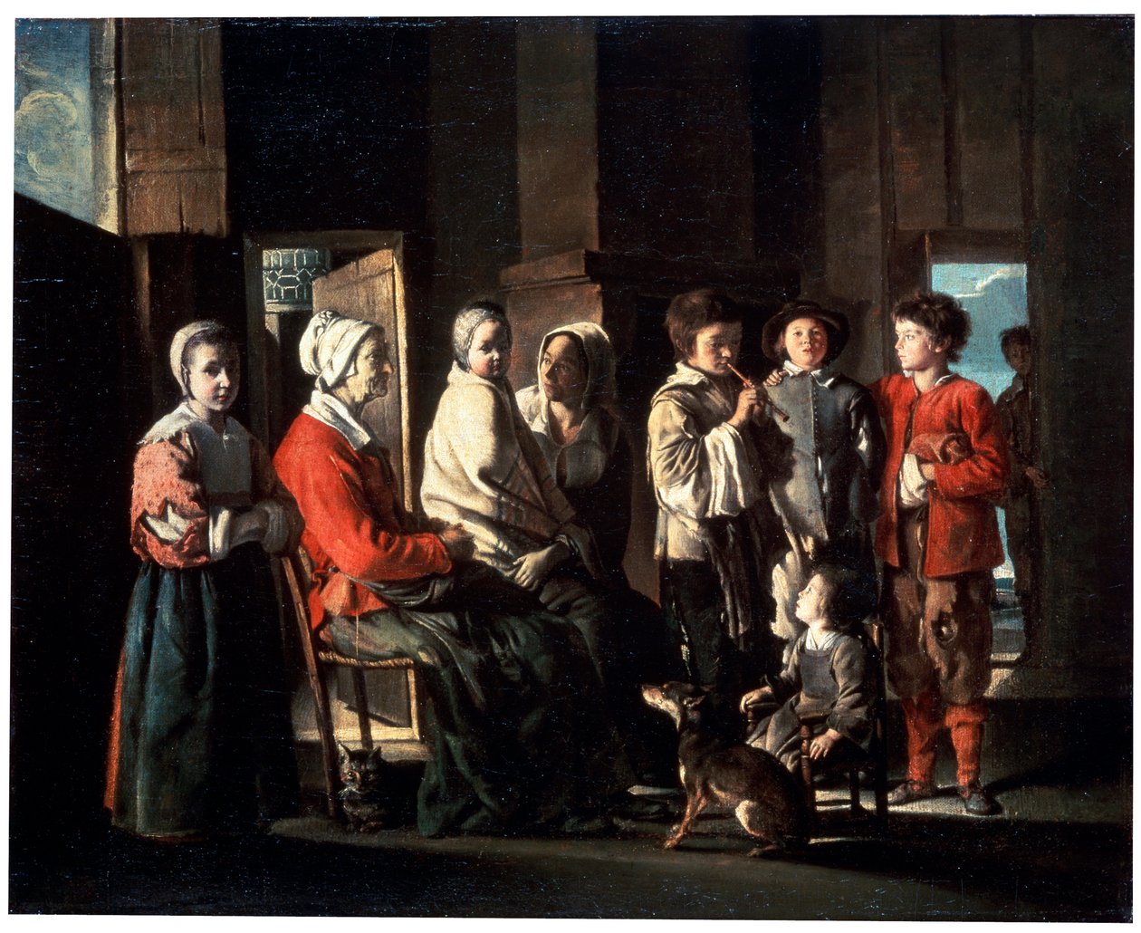 Het bezoek aan de grootmoeder, 1645 door Louis le Nain