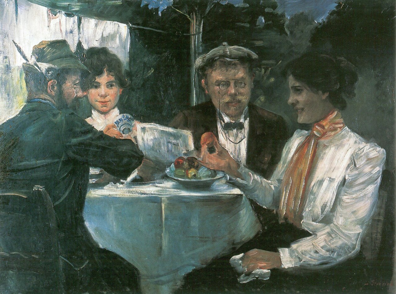 In Max Halbes tuin door Lovis Corinth