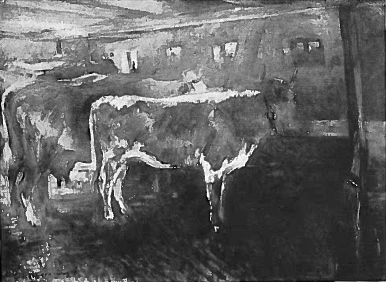 Koeien in de Stal door Lovis Corinth