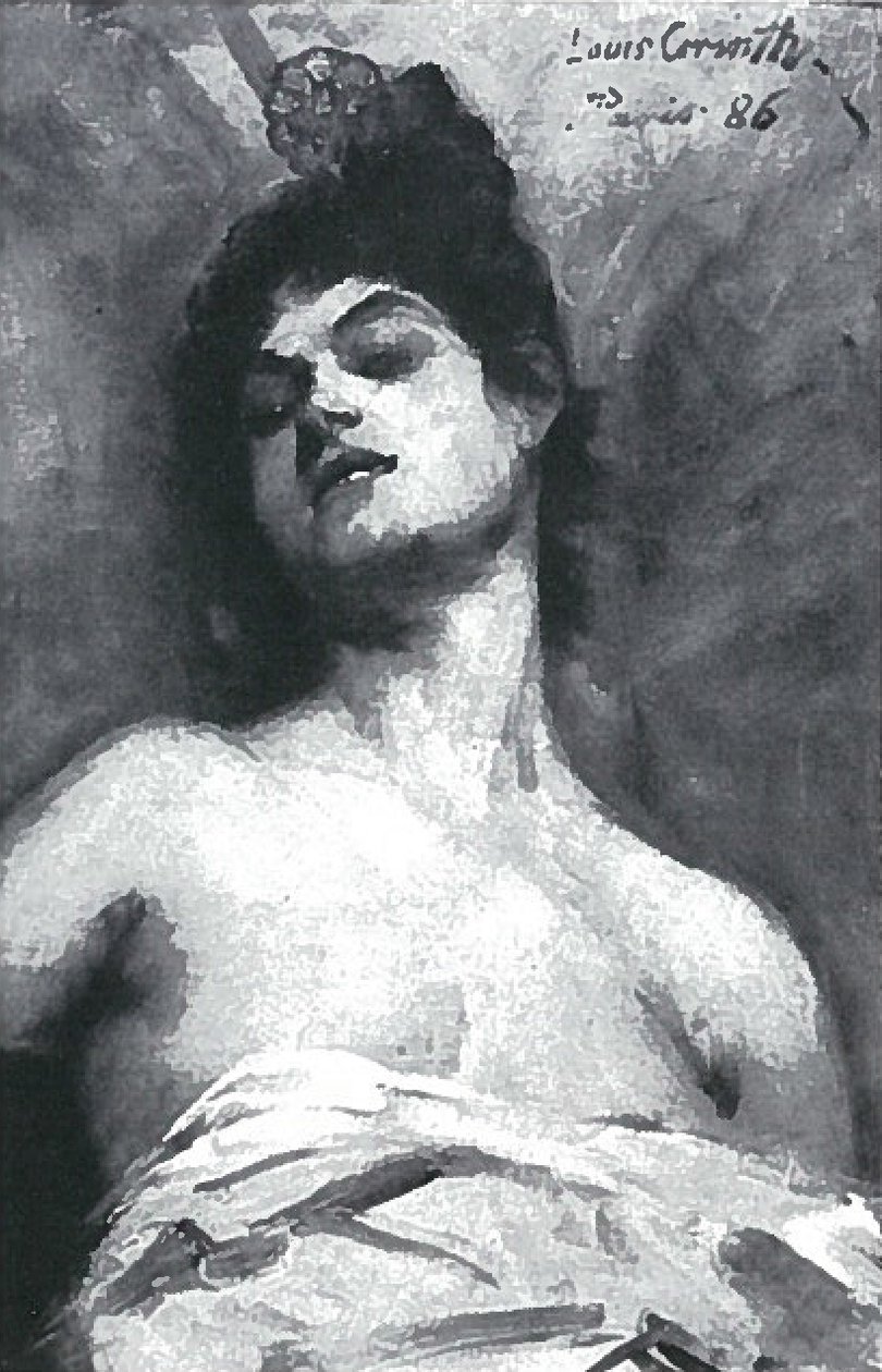 Parijse Vrouw met Hoge Kam door Lovis Corinth