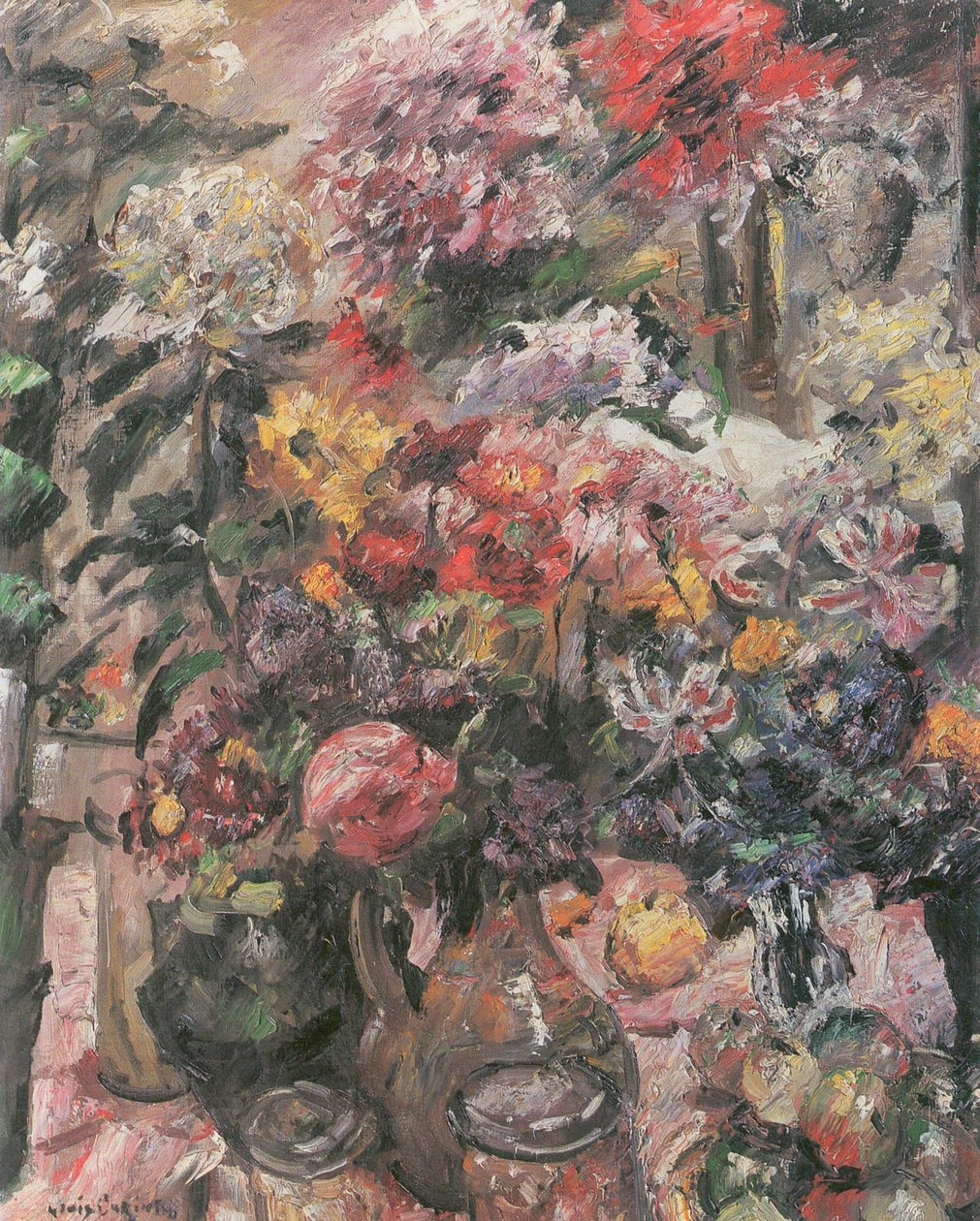 Stilleven met Chrysanten en Amaryllis door Lovis Corinth