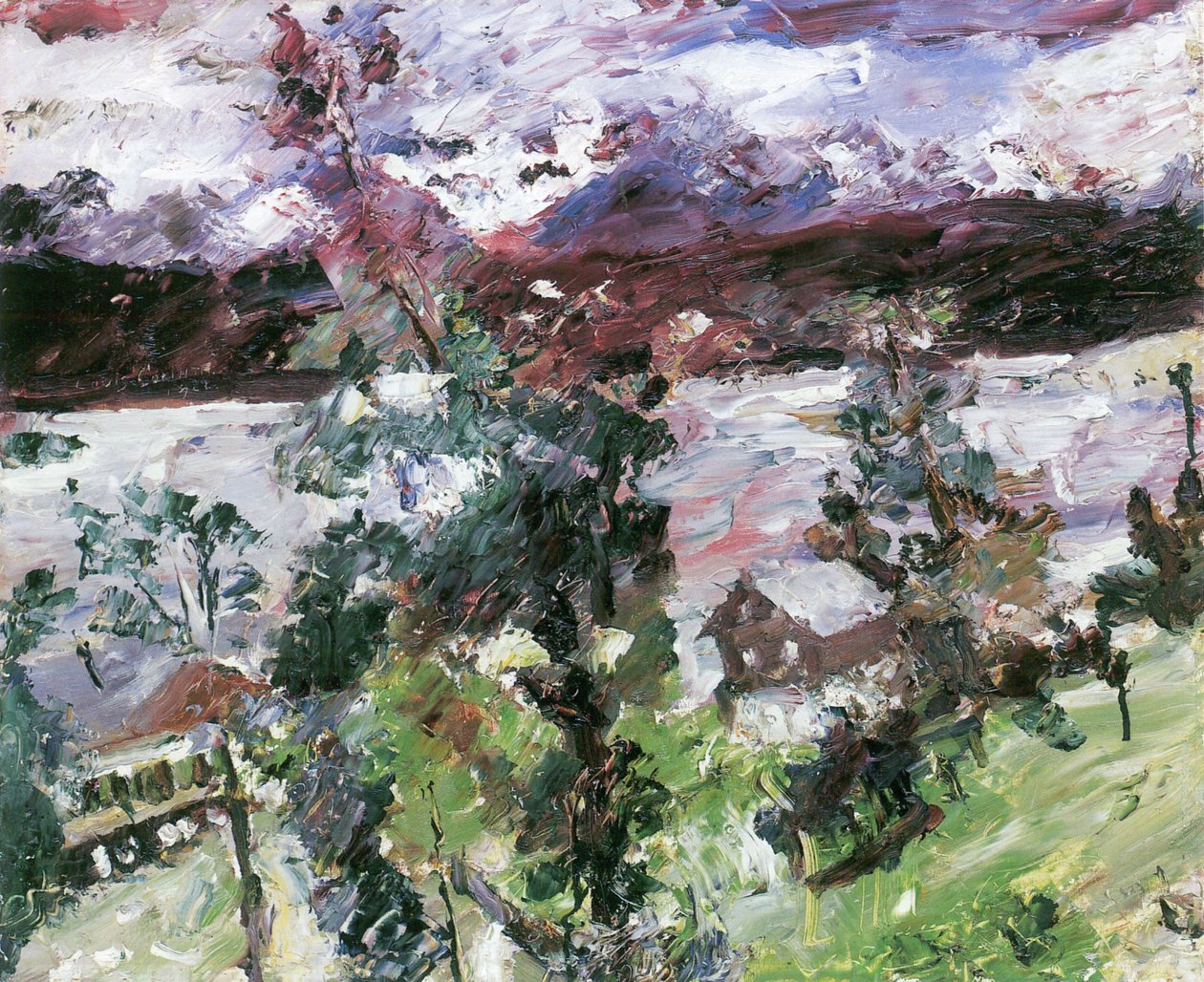 Walchensee, Neuschnee door Lovis Corinth
