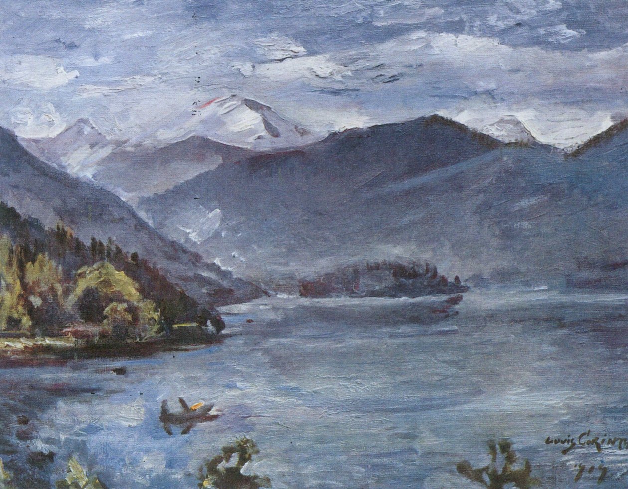 Walchensee, blauwe landschap door Lovis Corinth