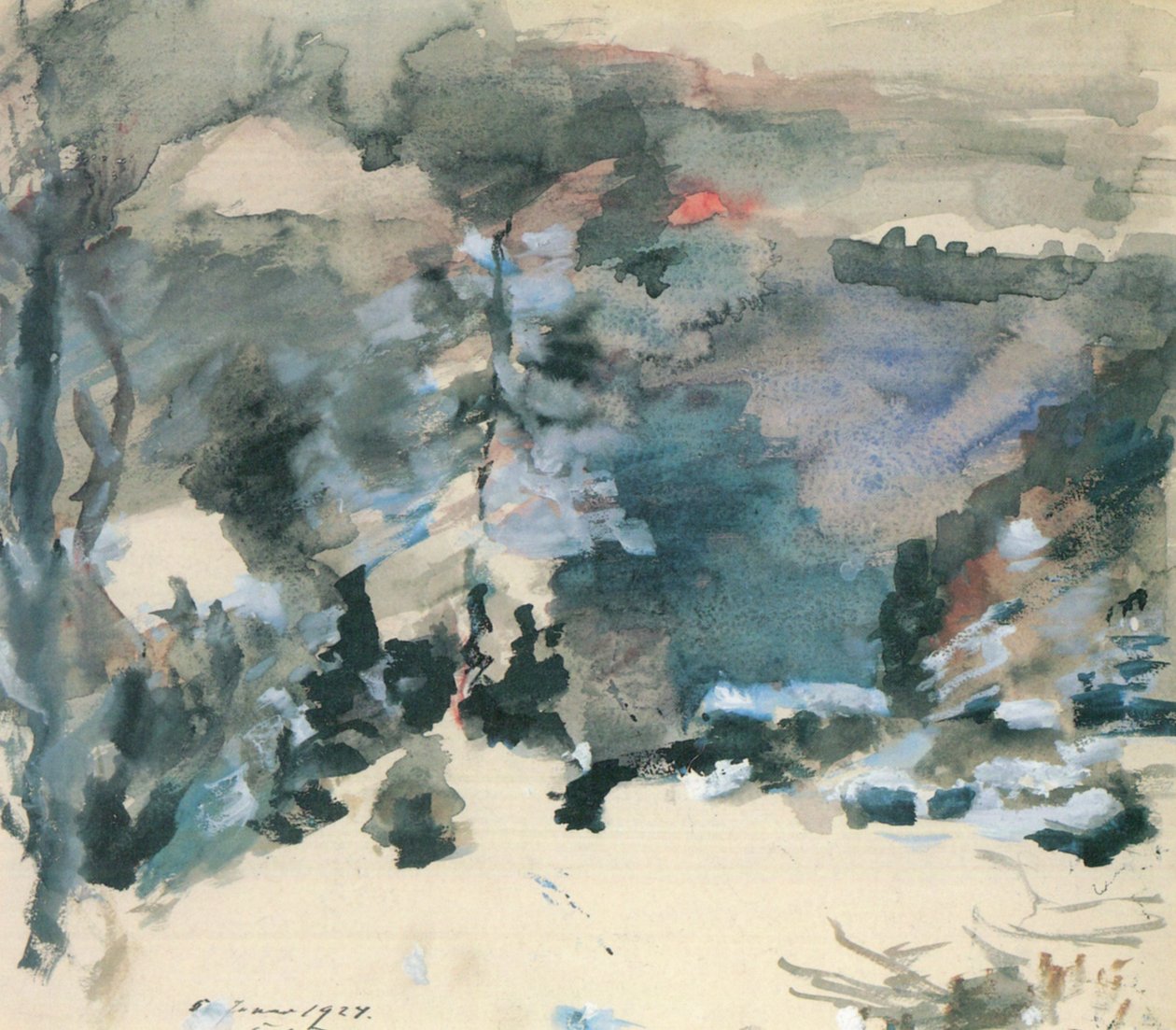 Walchensee in de Winter door Lovis Corinth