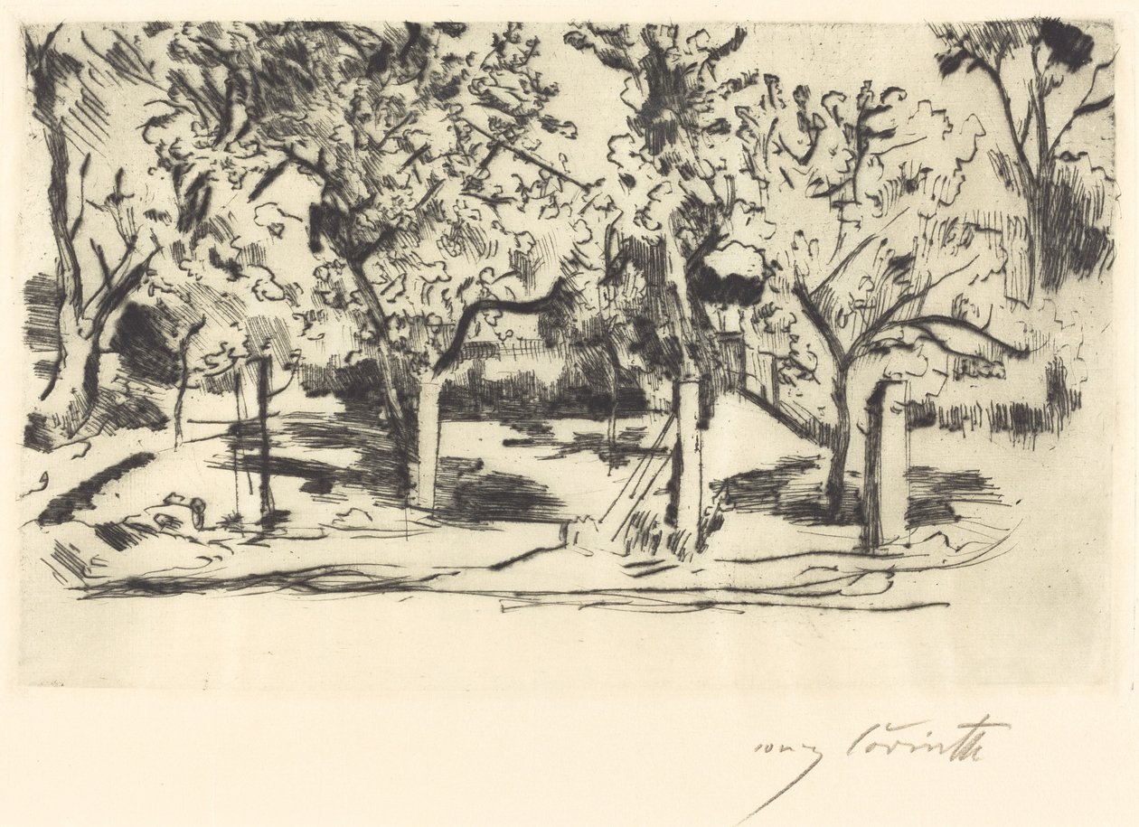 Boomgaard, 1918 door Lovis Corinth