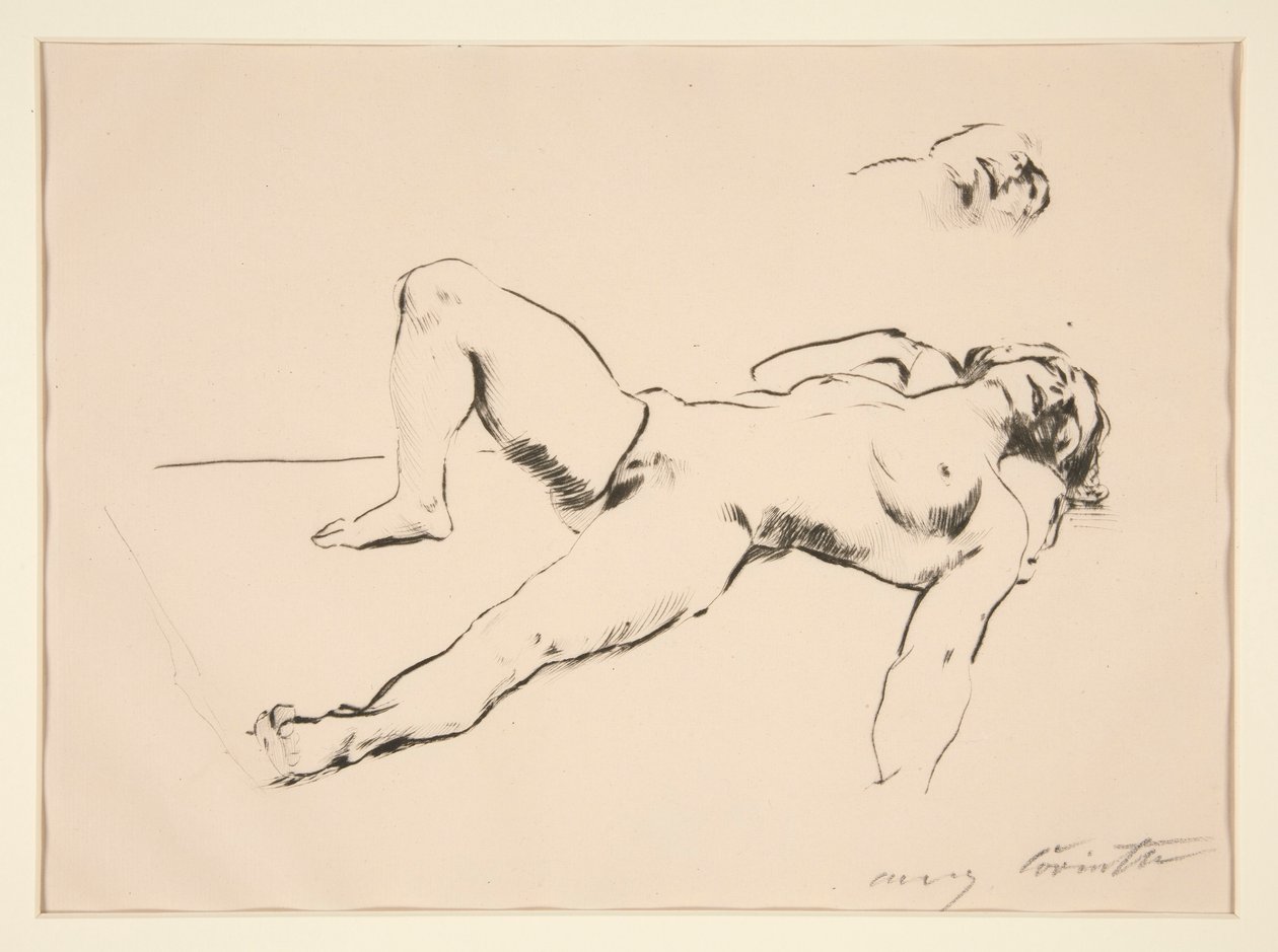 Liggend Naakt door Lovis Corinth