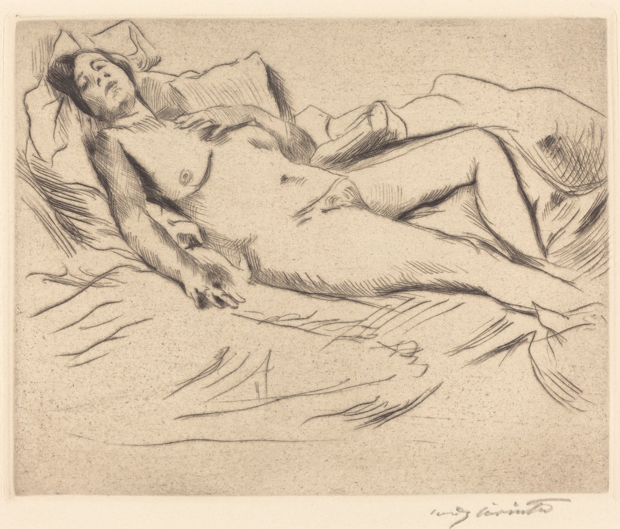 Slapende vrouw (Schlafende) door Lovis Corinth