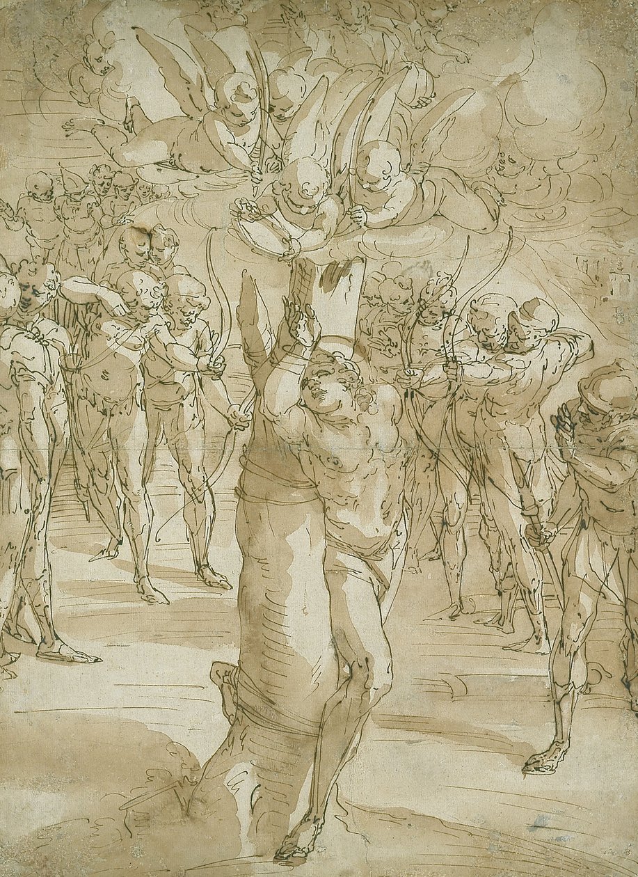 Het martelaarschap van Sint Sebastiaan door Luca Cambiaso
