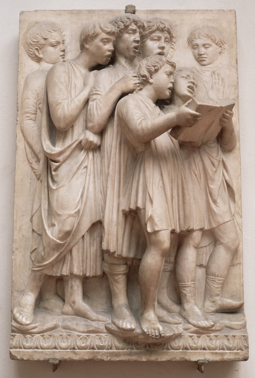 Zingende engelen, detail van de Cantoria, ca. 1432-38 door Luca Della Robbia