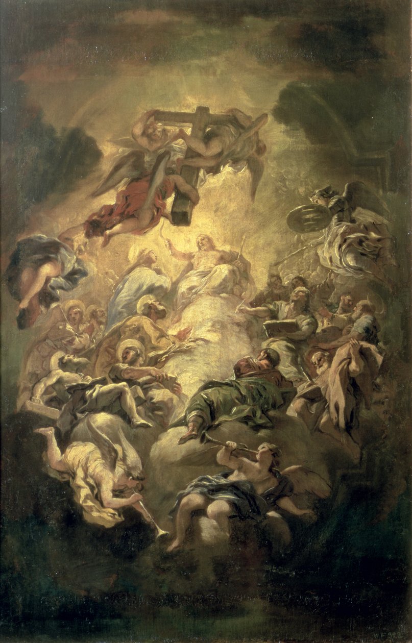 Christus in glorie door Luca Giordano