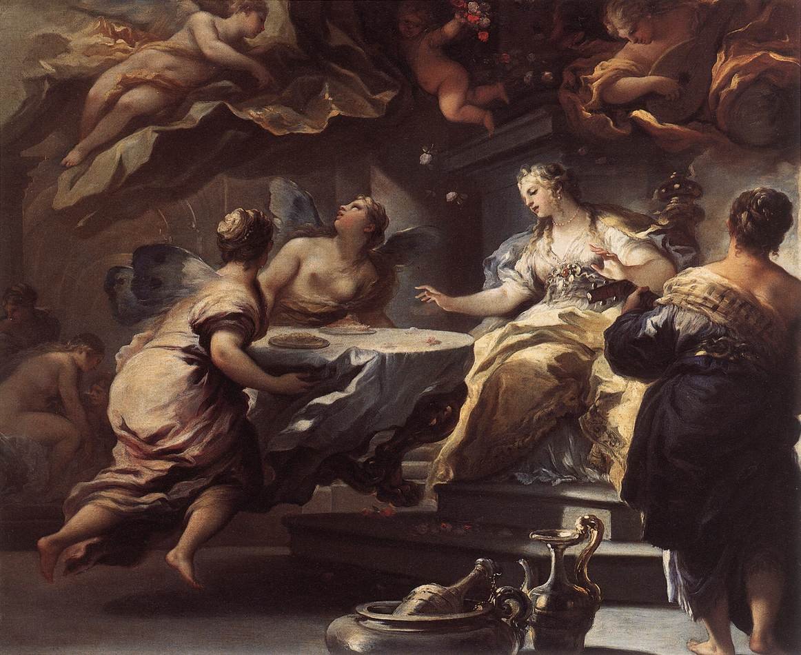 Psyche Bediend door Onzichtbare Geesten door Luca Giordano