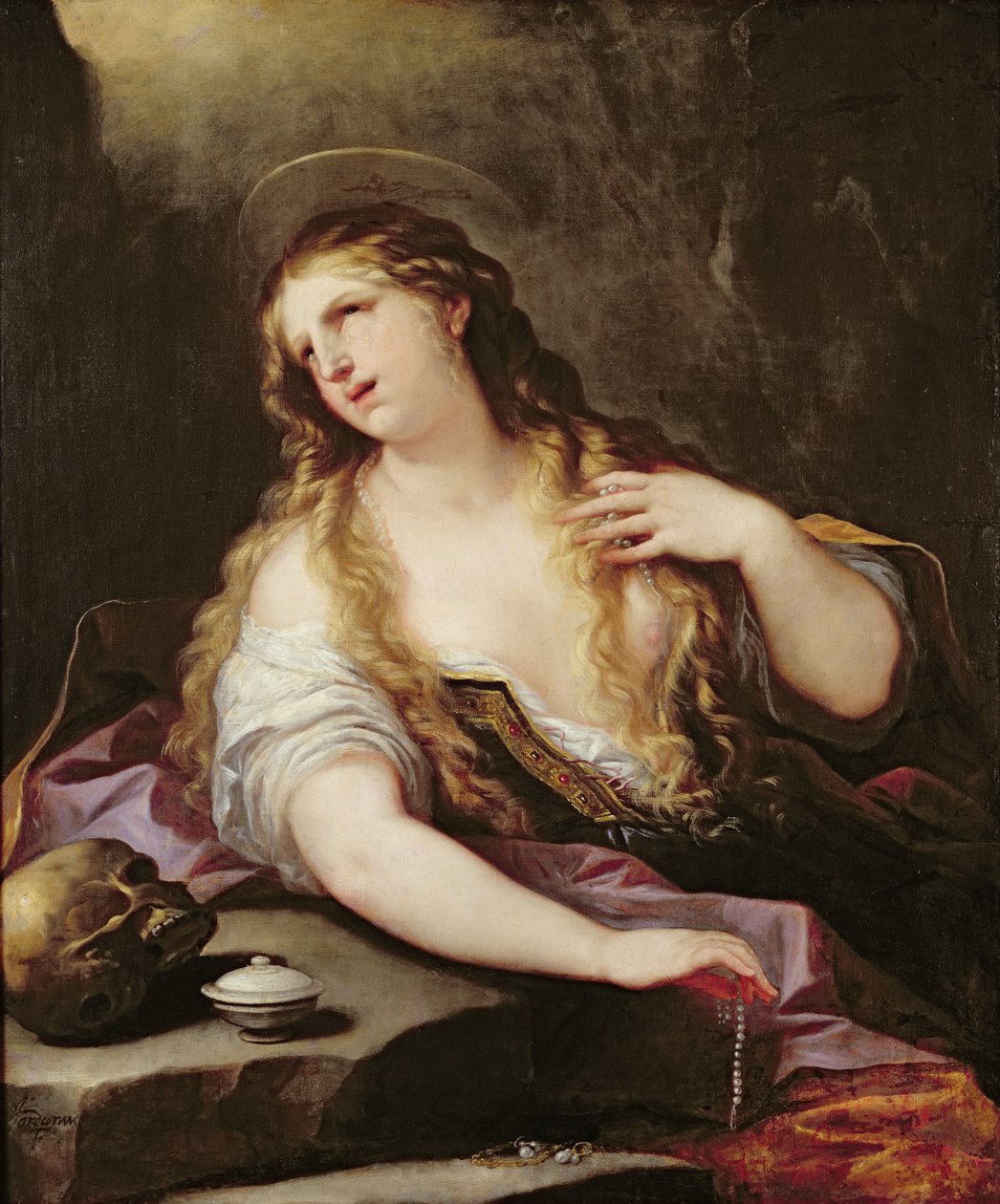 St. Maria Magdalena die de ijdelheden van de wereld afzweert, c.1696 door Luca Giordano