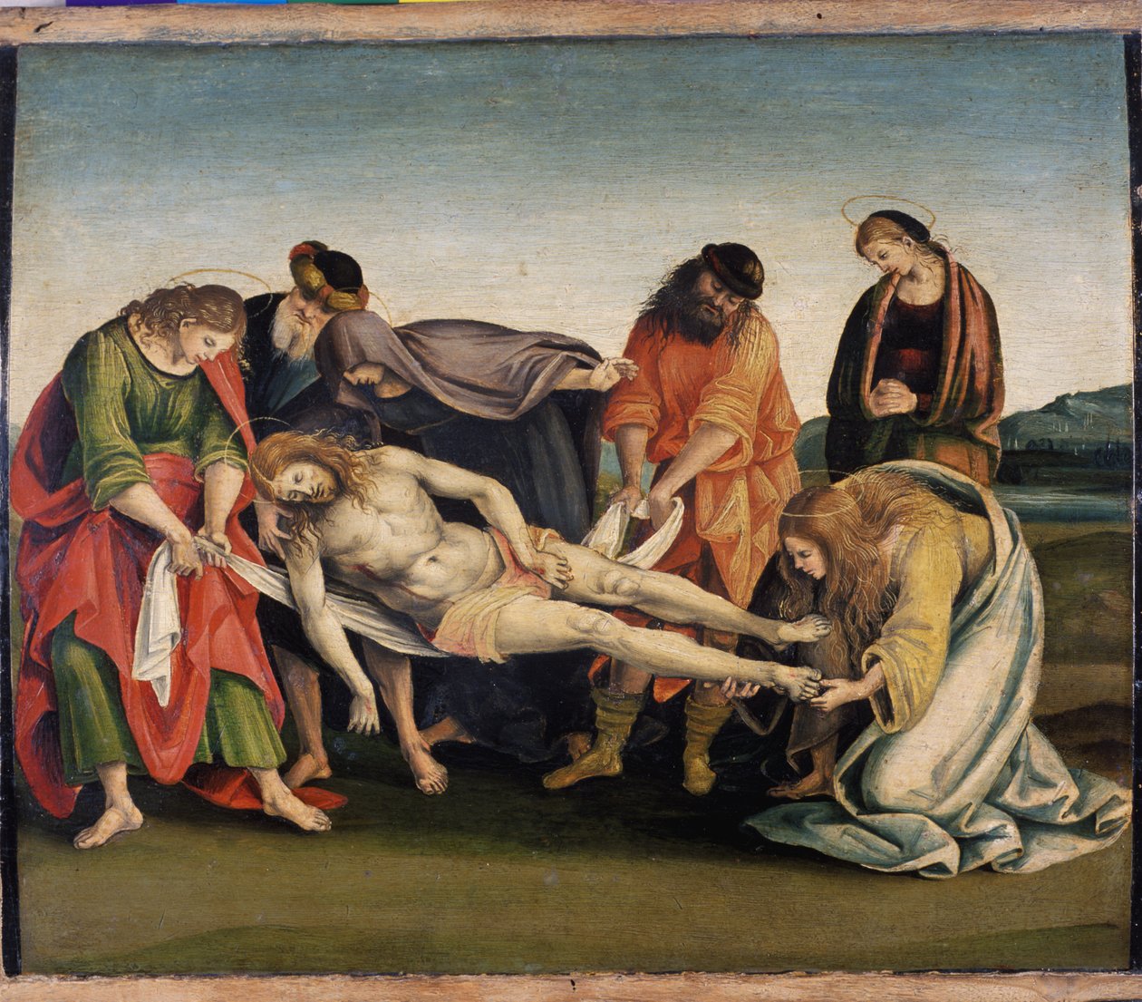 Christus wordt naar zijn graf gedragen door Luca Signorelli