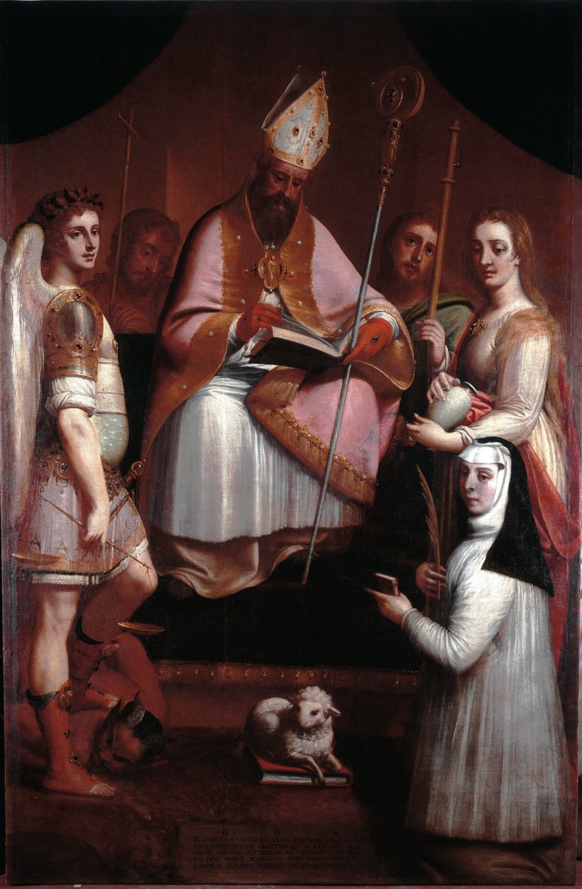 Sint Augustinus van Hippo met heiligen door Luca Cambiaso