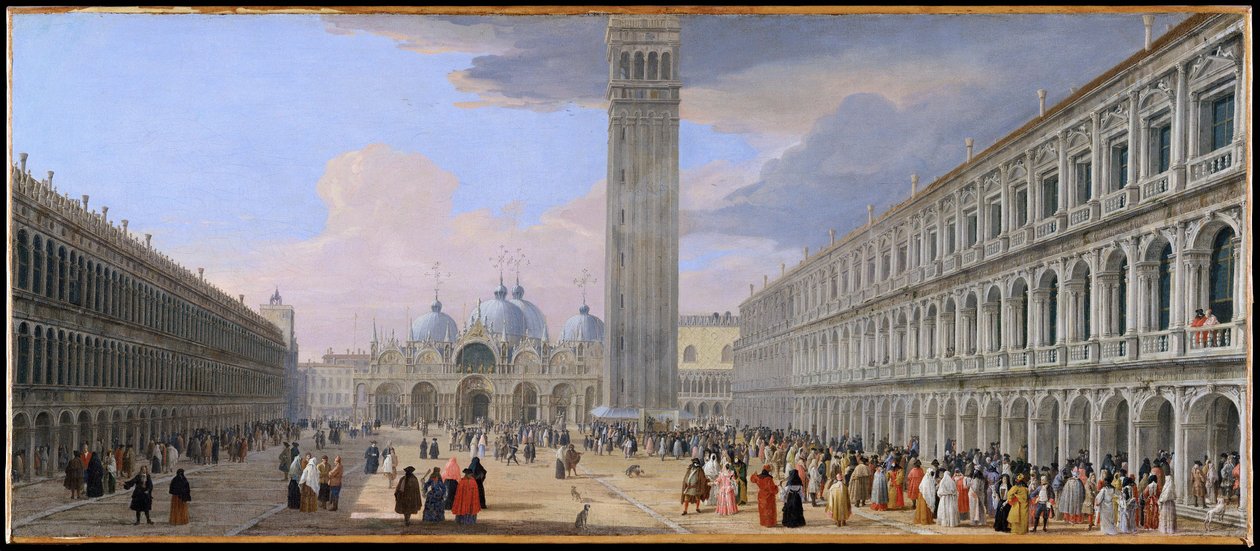 San Marcoplein, Venetië door Luca Carlevarijs