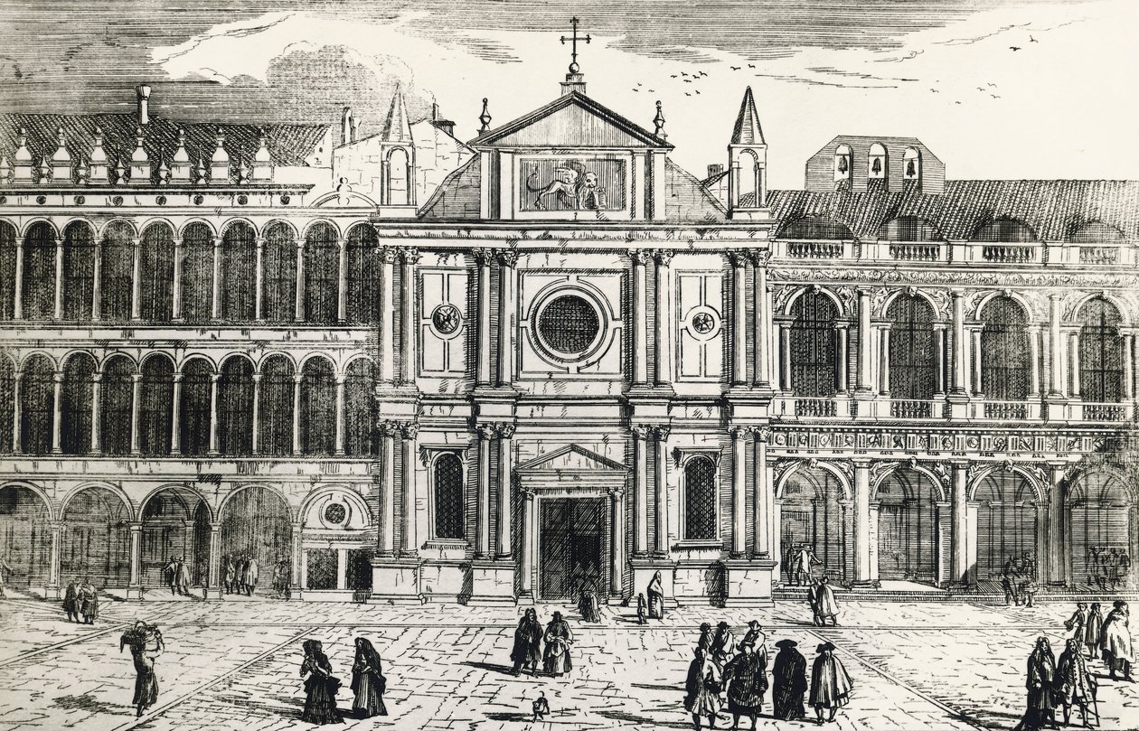 Kerk van San Geminianus (gesloopt in 1807) door Luca Carlevaris