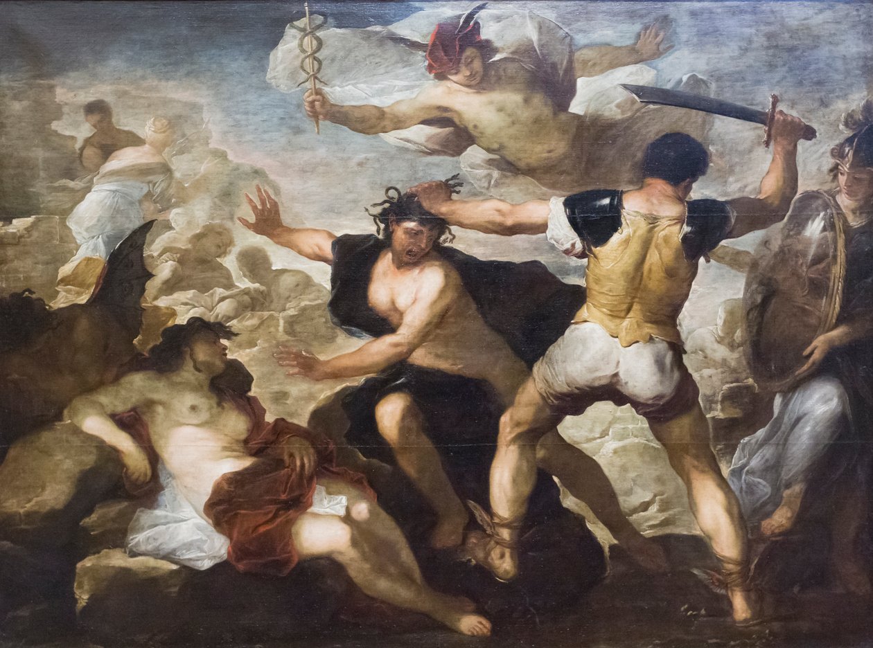 Perseus onthoofdt Medusa door Luca Giordano