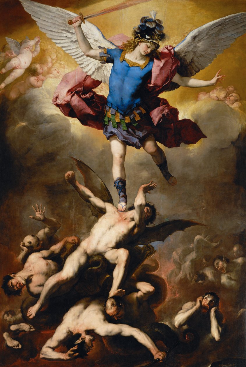 De val van de Rebel Angels door Luca Giordano