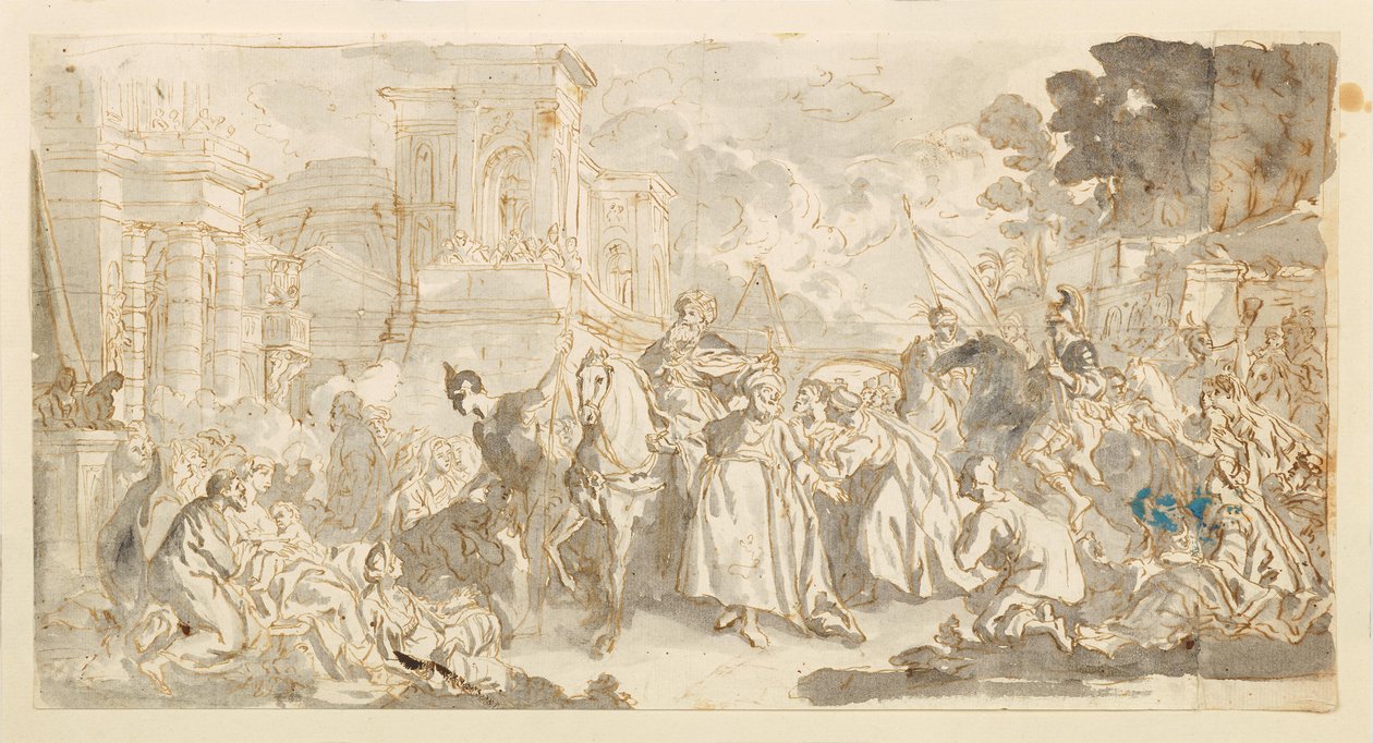 Verleiding van Mordechai () door Luca Giordano