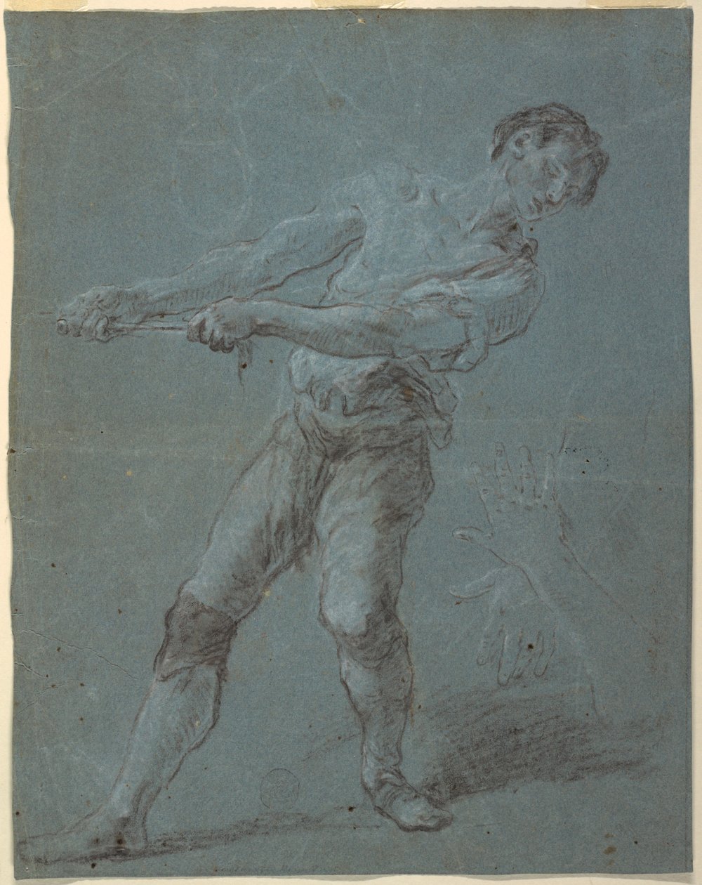 Jonge Man die een Touw Trekt door Luca Giordano