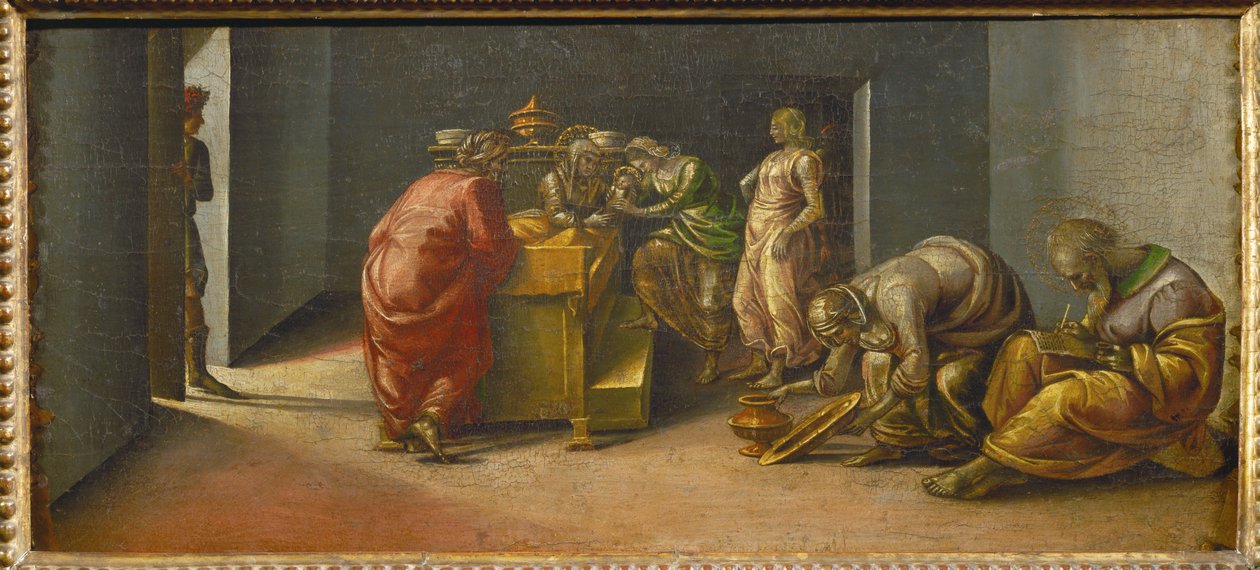 De geboorte van Johannes de Doper ... door Luca Signorelli