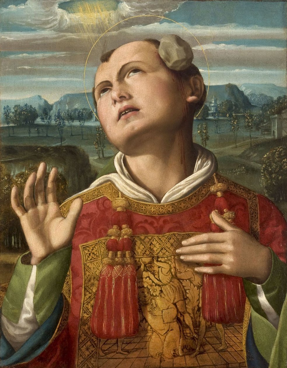 De Steniging van Sint Stefanus, 1500-1505 door Luca Signorelli