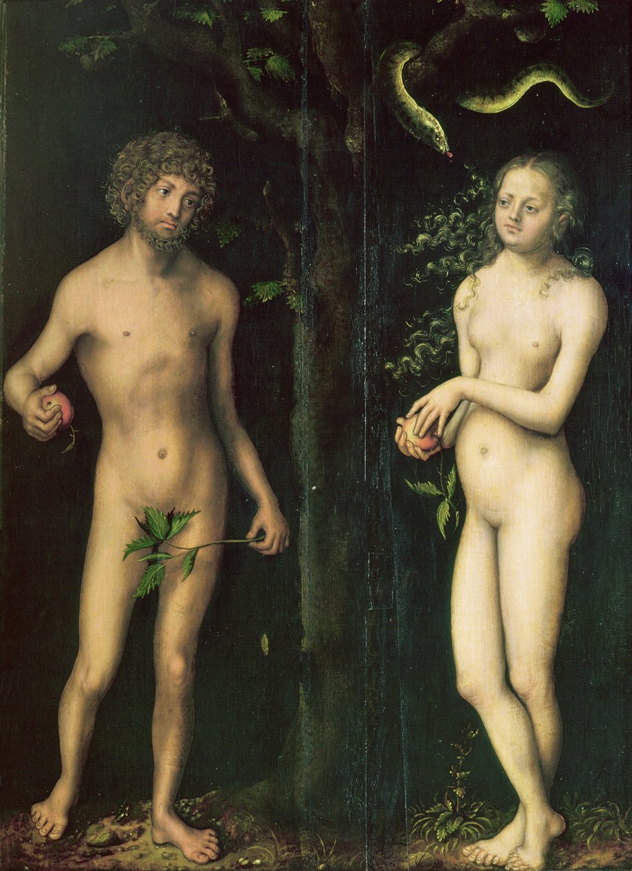 Adam en Eva door Lucas Cranach the Elder