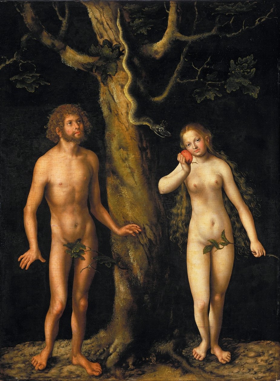 Adam en Eva door Lucas Cranach the Elder